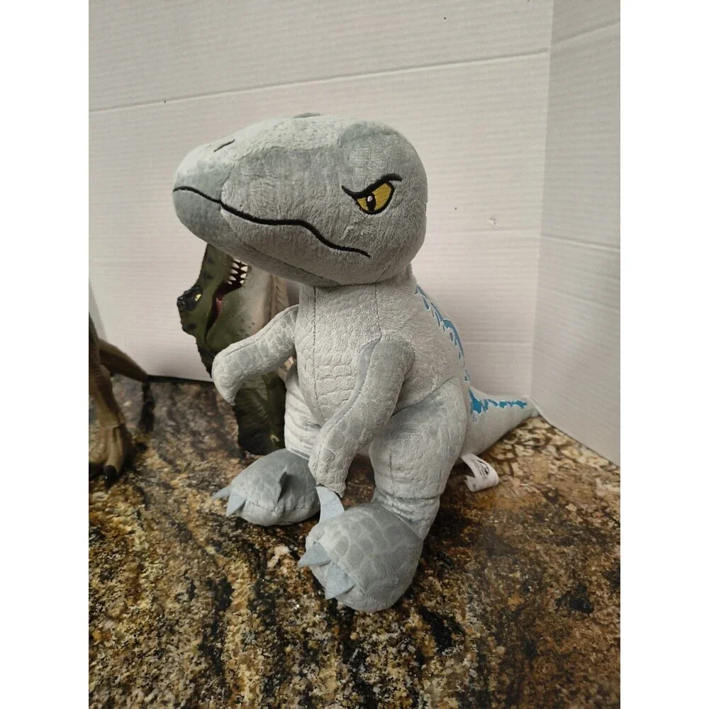 Lot Of 3 Jurassic Park Toys Vintage 1996 Puppet, Plush T-Rex & Thrash & Devour